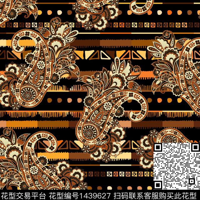 民族风花卉大牌风数码印花华亿平台下载（图片编号: 1439627） - 瓦栏（Walan）