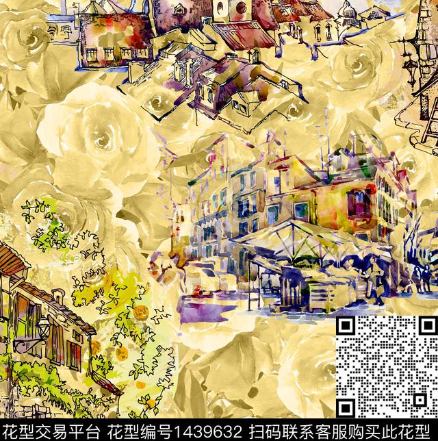 女装花卉大牌风数码印花华亿平台下载（图片编号: 1439632） - 瓦栏（Walan）