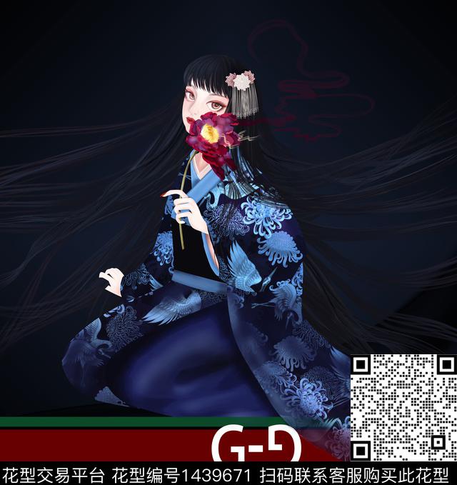 胸前独幅男装抽象男装数码印花华亿平台下载（图片编号: 1439671） - 瓦栏（Walan）