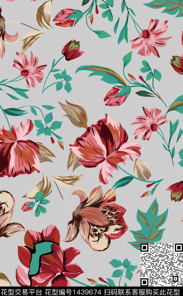 民族花卉花卉春夏华亿平台传统印花华亿平台下载（图片编号: 1439674） - 瓦栏（Walan）