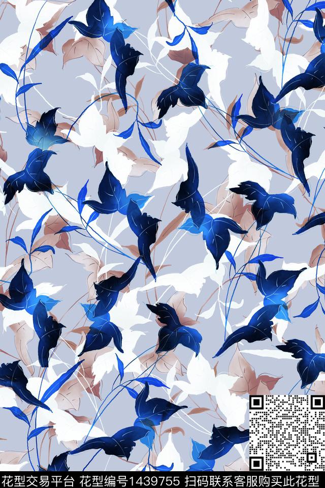 炫彩绿植树叶肌理数码印花华亿平台下载（图片编号: 1439755） - 瓦栏（Walan）