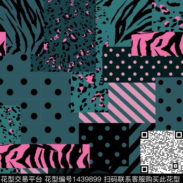 几何黑白条纹豹纹传统印花华亿平台下载（图片编号: 1439899） - 瓦栏（Walan）