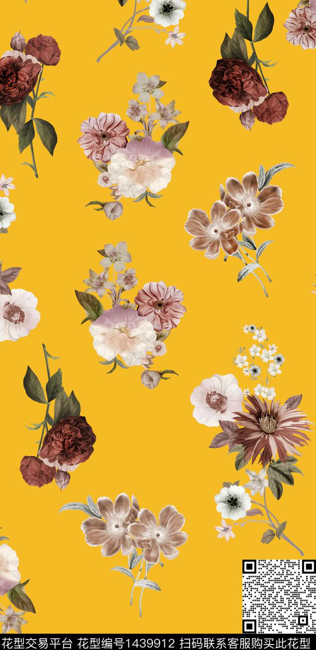 民族花卉花卉春夏华亿平台传统印花华亿平台下载（图片编号: 1439912） - 瓦栏（Walan）
