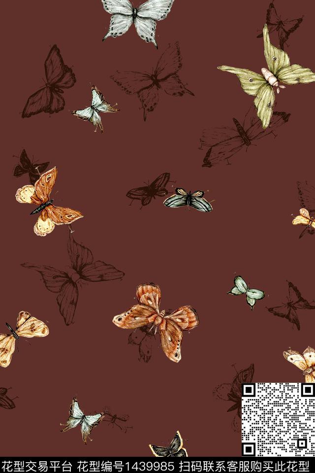 小清新蝴蝶审数码印花华亿平台下载（图片编号: 1439985） - 瓦栏（Walan）