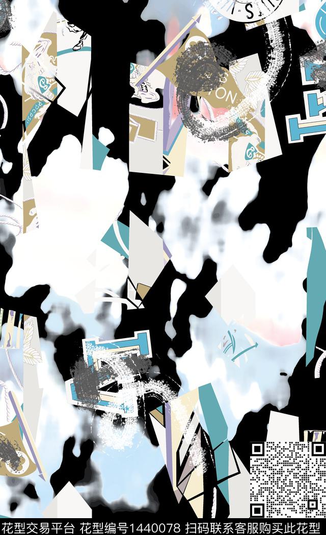 字母数码华亿平台几何数码印花华亿平台下载（图片编号: 1440078） - 瓦栏（Walan）