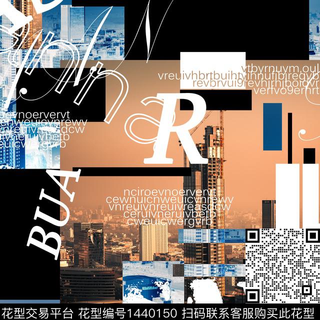 字母几何男装数码印花华亿平台下载（图片编号: 1440150） - 瓦栏（Walan）