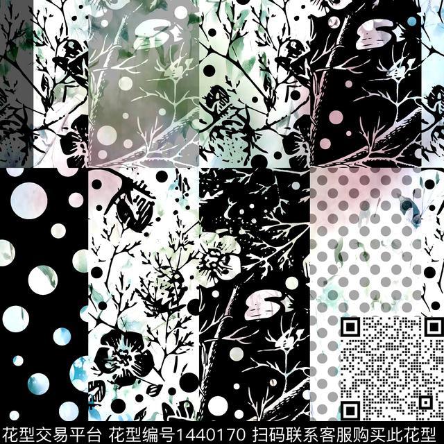 数码华亿平台几何花卉数码印花华亿平台下载（图片编号: 1440170） - 瓦栏（Walan）