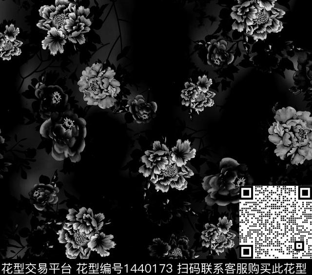 数码华亿平台几何花卉数码印花华亿平台下载（图片编号: 1440173） - 瓦栏（Walan）