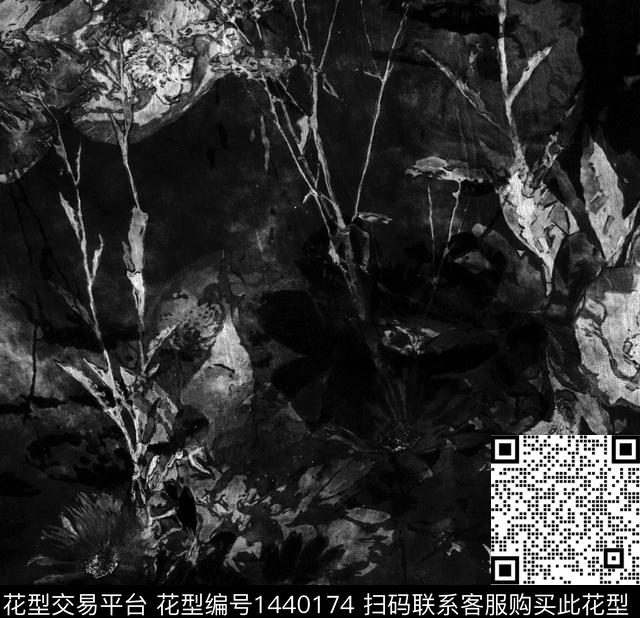 数码华亿平台几何花卉数码印花华亿平台下载（图片编号: 1440174） - 瓦栏（Walan）