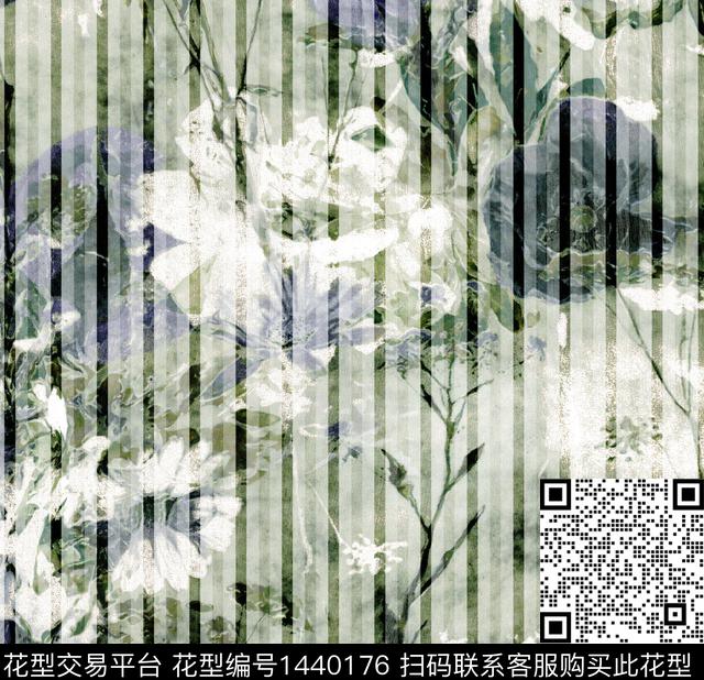 数码华亿平台几何花卉数码印花华亿平台下载（图片编号: 1440176） - 瓦栏（Walan）