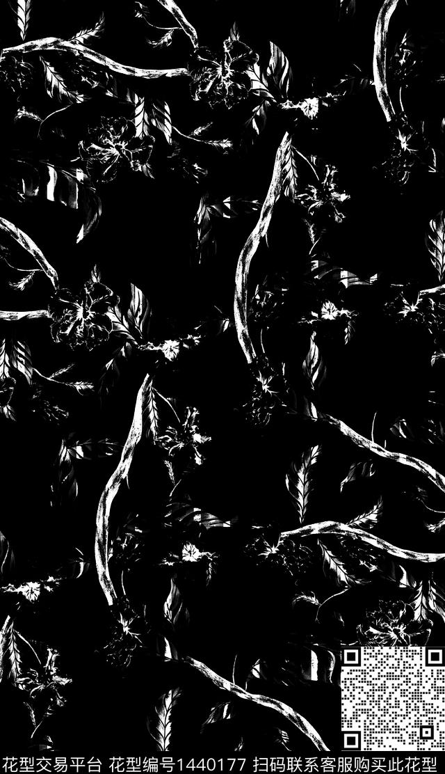 数码华亿平台几何花卉数码印花华亿平台下载（图片编号: 1440177） - 瓦栏（Walan）