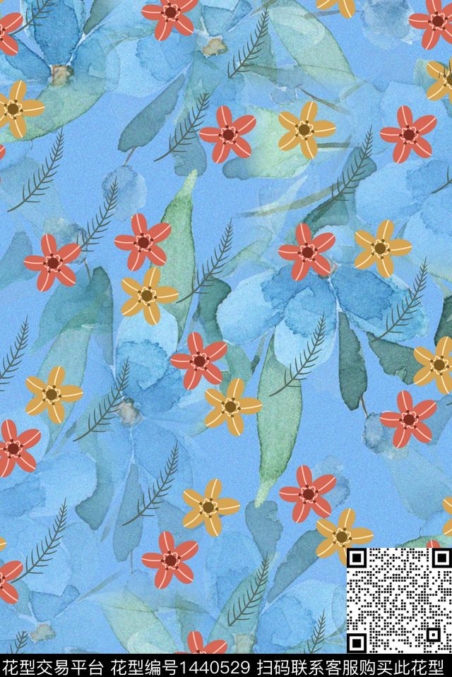 绿植树叶数码华亿平台花卉数码印花华亿平台下载（图片编号: 1440529） - 瓦栏（Walan）