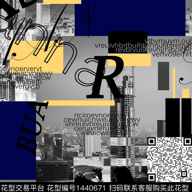 字母几何男装数码印花华亿平台下载（图片编号: 1440671） - 瓦栏（Walan）