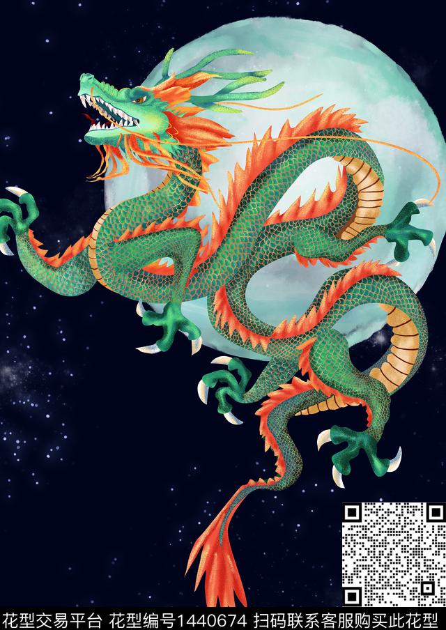 龙男装手绘数码印花华亿平台下载（图片编号: 1440674） - 瓦栏（Walan）