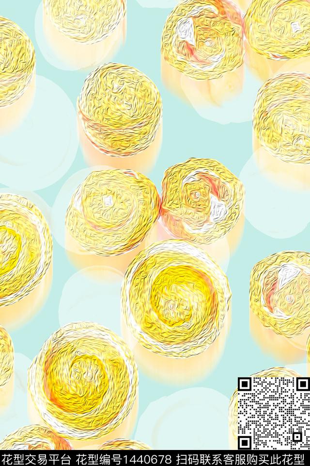 几何抽象花卉大牌风数码印花华亿平台下载（图片编号: 1440678） - 瓦栏（Walan）