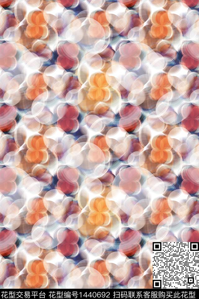 几何定位肌理大牌风数码印花华亿平台下载（图片编号: 1440692） - 瓦栏（Walan）