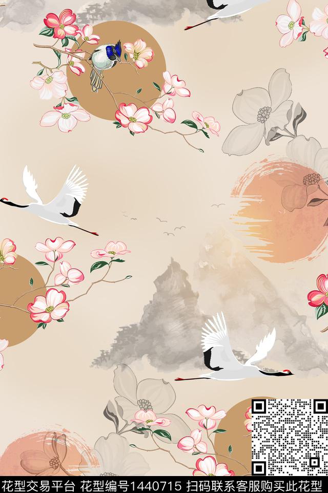 女装花卉中国风数码印花华亿平台下载（图片编号: 1440715） - 瓦栏（Walan）