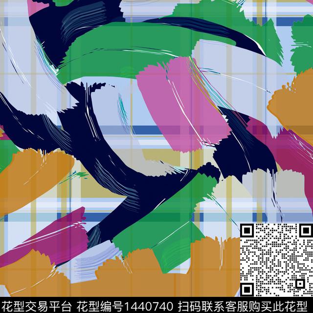 大牌风MOSCHINO笔触数码印花华亿平台下载（图片编号: 1440740） - 瓦栏（Walan）