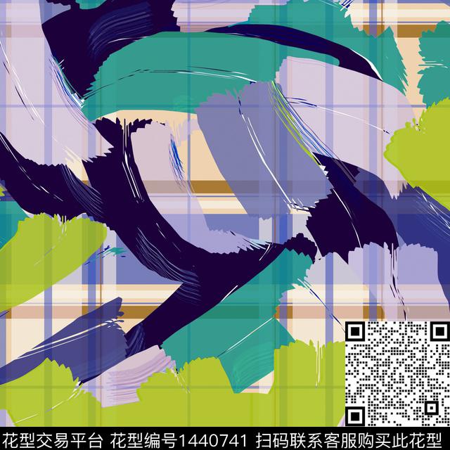 大牌风MOSCHINO笔触数码印花华亿平台下载（图片编号: 1440741） - 瓦栏（Walan）