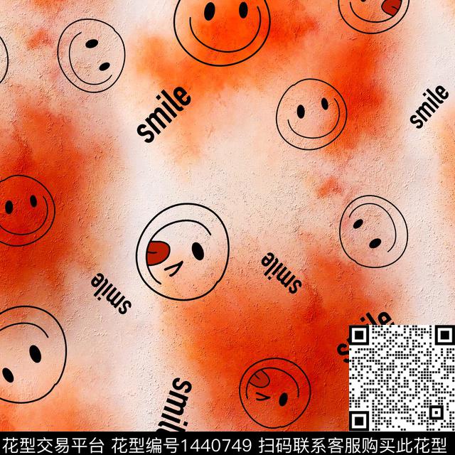 笑脸渐变卡通数码印花华亿平台下载（图片编号: 1440749） - 瓦栏（Walan）