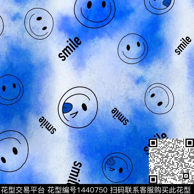 笑脸渐变卡通数码印花华亿平台下载（图片编号: 1440750） - 瓦栏（Walan）