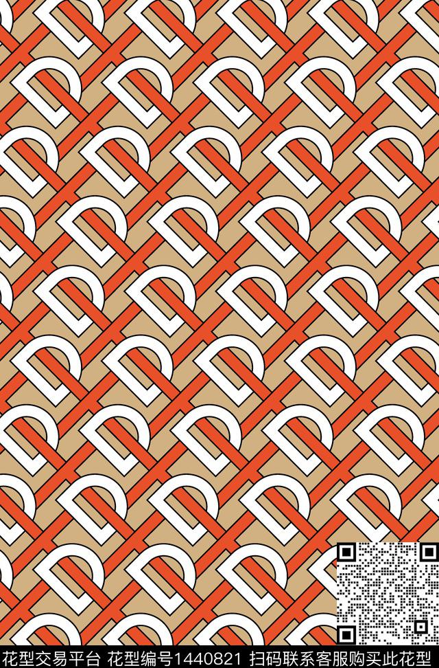 字母简约几何数码印花华亿平台下载（图片编号: 1440821） - 瓦栏（Walan）