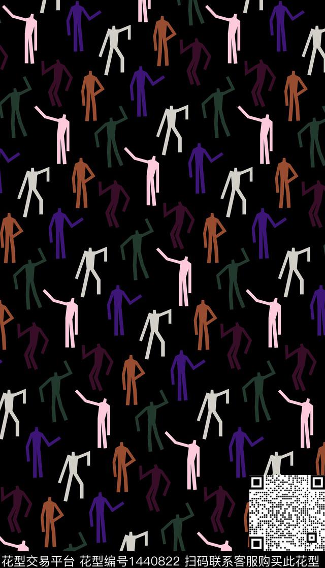 几何学院卡通人物数码印花华亿平台下载（图片编号: 1440822） - 瓦栏（Walan）