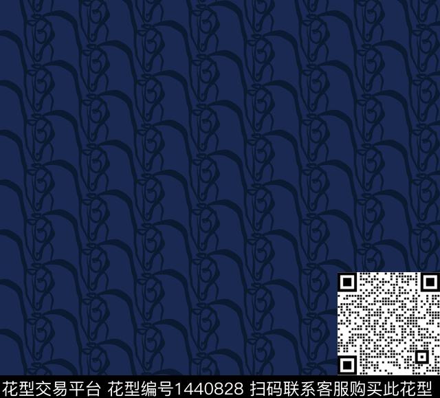 线条画几何大牌风数码印花华亿平台下载（图片编号: 1440828） - 瓦栏（Walan）