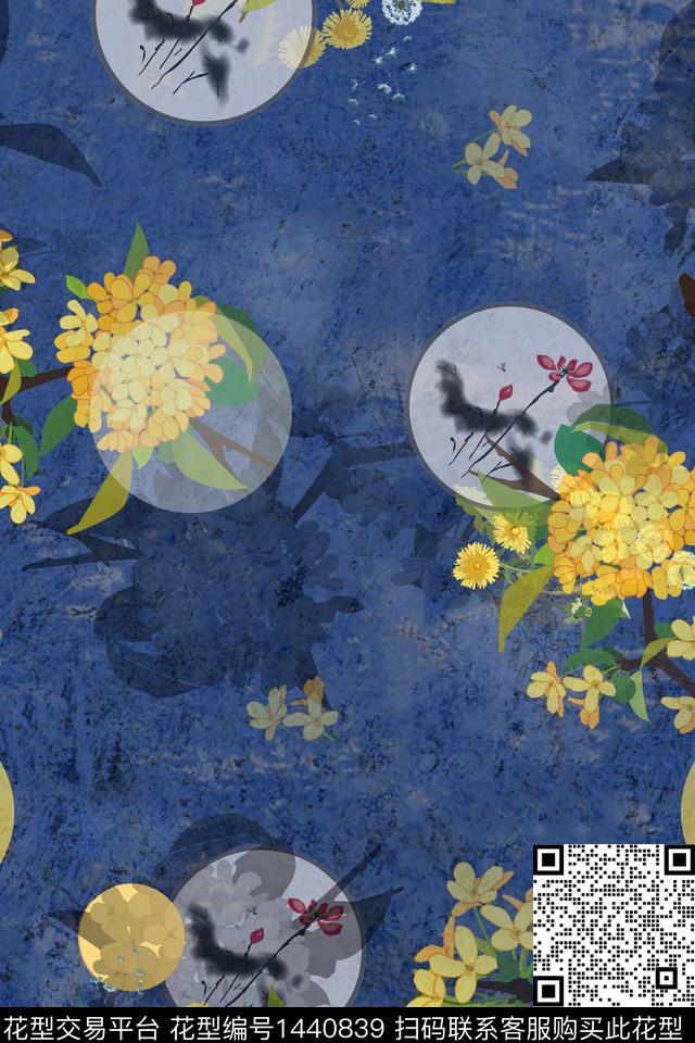 女装花卉香云纱数码印花华亿平台下载（图片编号: 1440839） - 瓦栏（Walan）