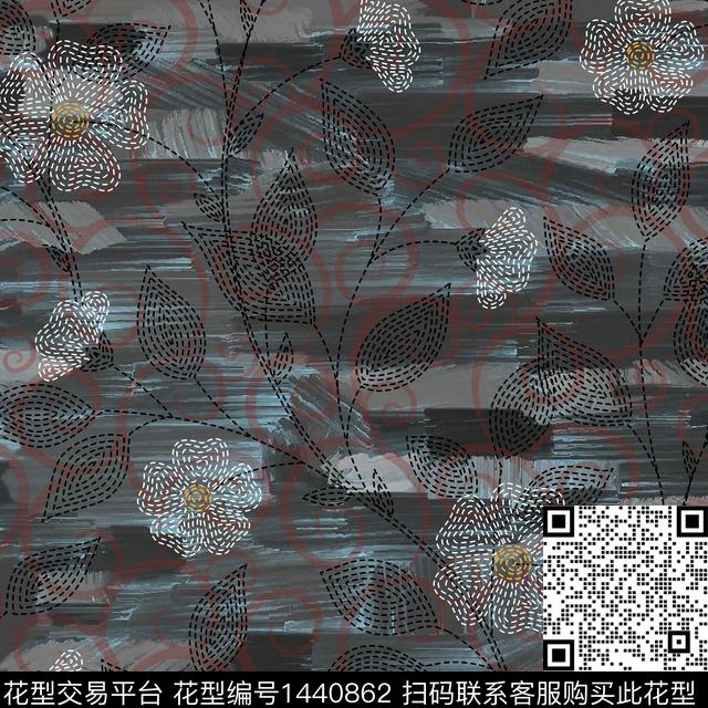 绿植树叶数码华亿平台花卉数码印花华亿平台下载（图片编号: 1440862） - 瓦栏（Walan）