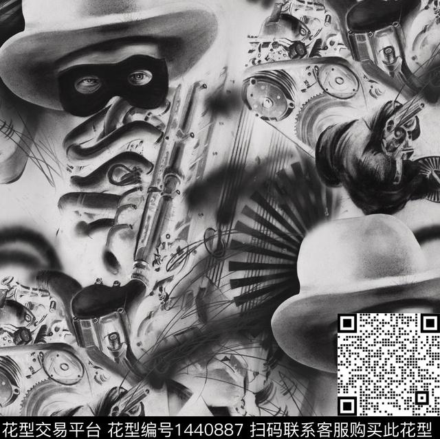 大牌风审男装满版花数码印花华亿平台下载（图片编号: 1440887） - 瓦栏（Walan）