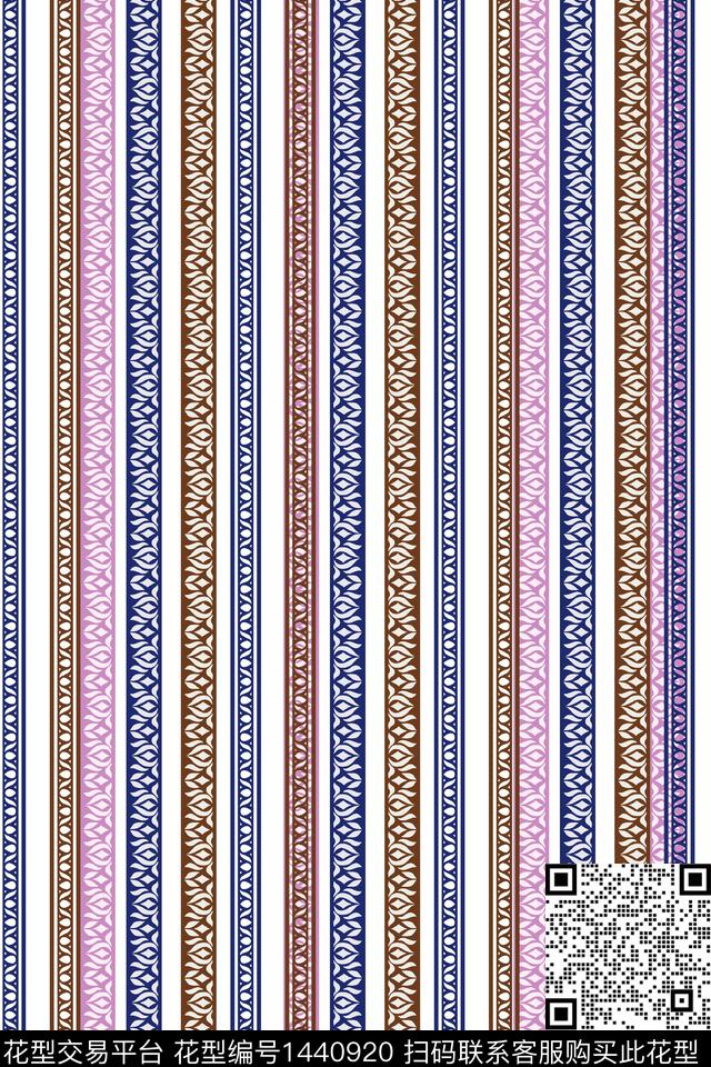 几何大牌风条纹数码印花华亿平台下载（图片编号: 1440920） - 瓦栏（Walan）