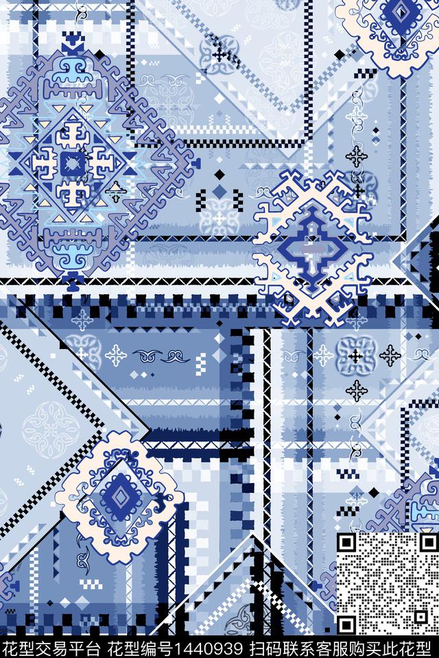几何民族风佩斯利数码印花华亿平台下载（图片编号: 1440939） - 瓦栏（Walan）