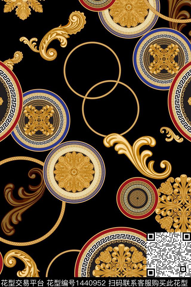 几何大牌风真丝数码印花华亿平台下载（图片编号: 1440952） - 瓦栏（Walan）