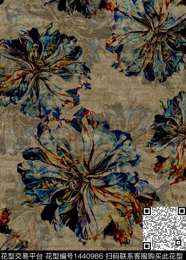 香云纱中老年复古数码印花华亿平台下载（图片编号: 1440986） - 瓦栏（Walan）