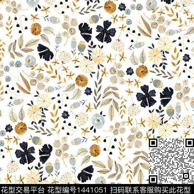 小碎花淡雅风日韩系数码印花华亿平台下载（图片编号: 1441051） - 瓦栏（Walan）