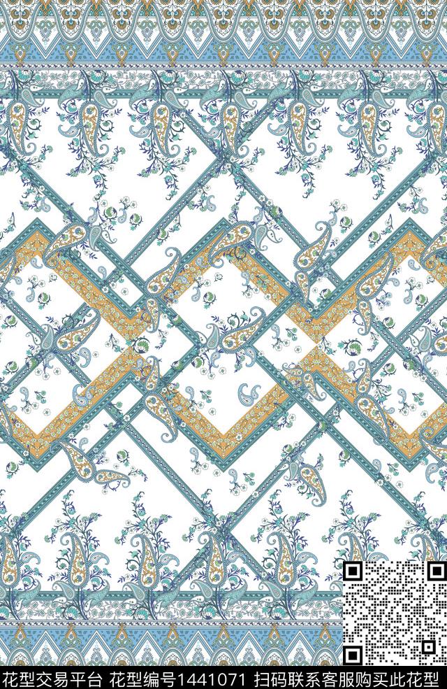 数码华亿平台几何大牌风数码印花华亿平台下载（图片编号: 1441071） - 瓦栏（Walan）