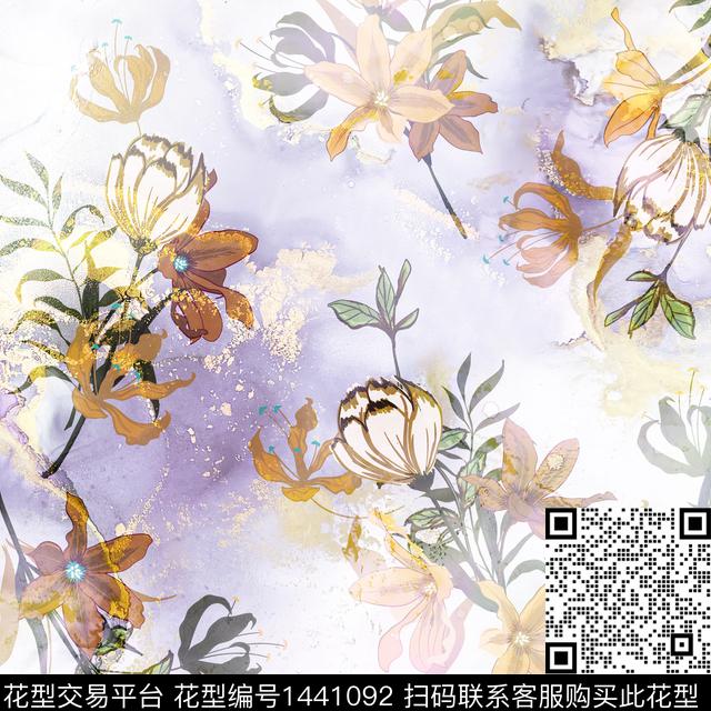 简约数码华亿平台花卉数码印花华亿平台下载（图片编号: 1441092） - 瓦栏（Walan）