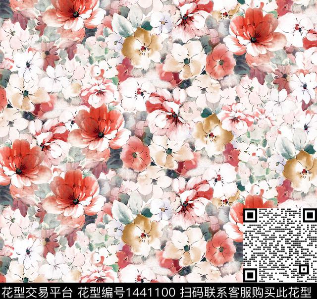 数码华亿平台花卉小碎花数码印花华亿平台下载（图片编号: 1441100） - 瓦栏（Walan）