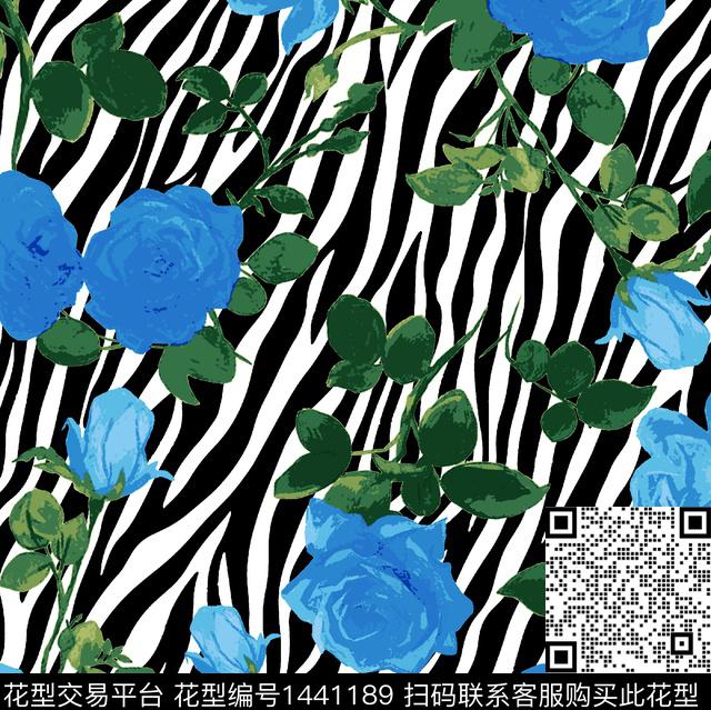 斑马纹豹纹蛇数码印花华亿平台下载（图片编号: 1441189） - 瓦栏（Walan）