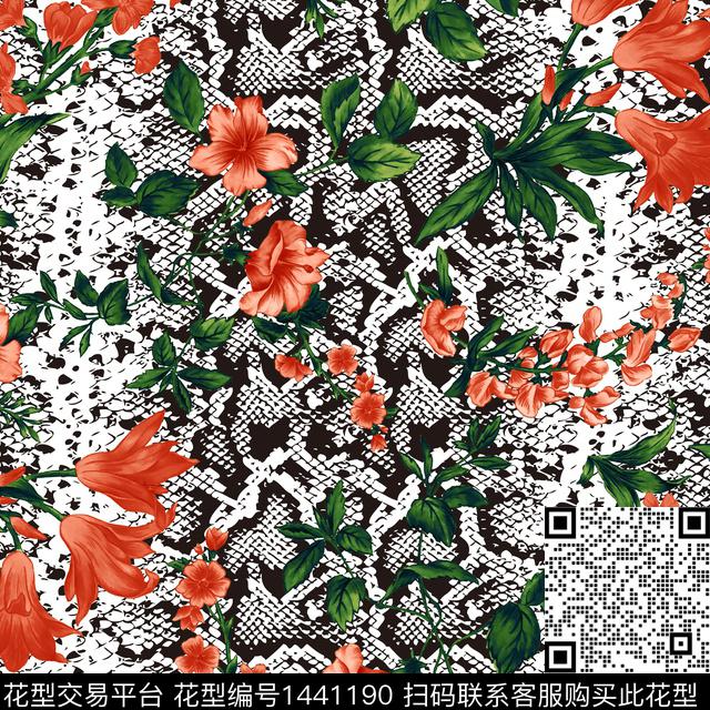 蛇玫瑰花RichardQuinn数码印花华亿平台下载（图片编号: 1441190） - 瓦栏（Walan）