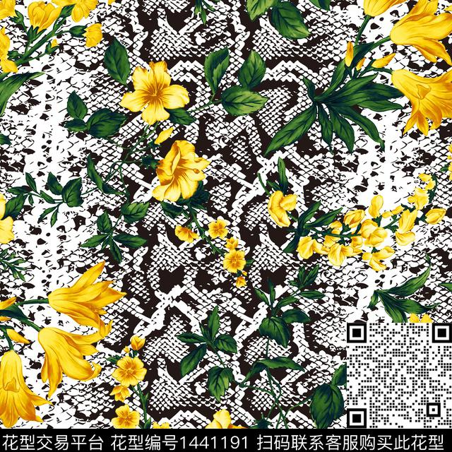 斑马纹豹纹蛇数码印花华亿平台下载（图片编号: 1441191） - 瓦栏（Walan）