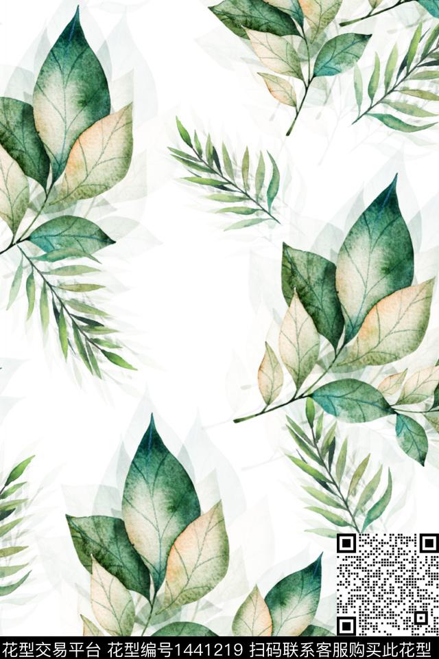 数码华亿平台几何花卉数码印花华亿平台下载（图片编号: 1441219） - 瓦栏（Walan）