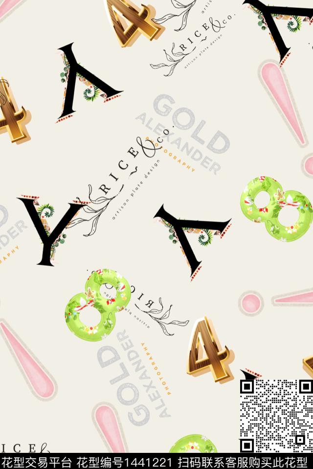 数码华亿平台几何花卉数码印花华亿平台下载（图片编号: 1441221） - 瓦栏（Walan）