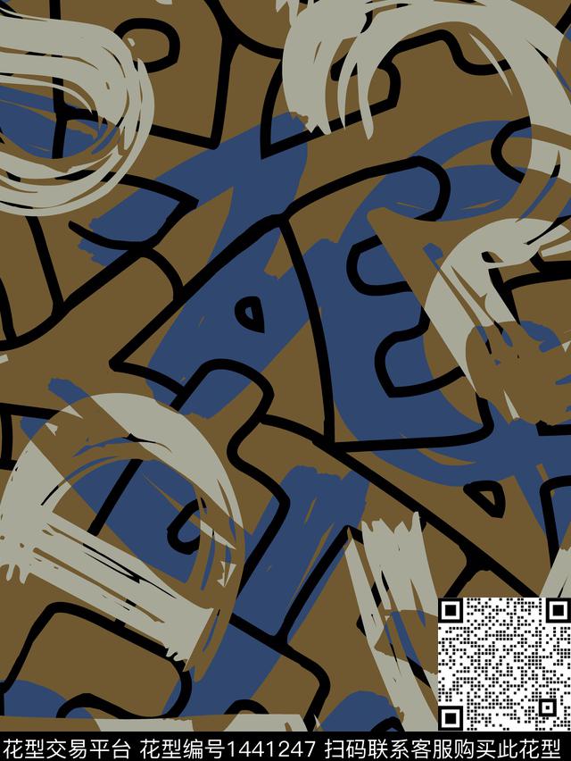 大牌风抽象字母传统印花华亿平台下载（图片编号: 1441247） - 瓦栏（Walan）