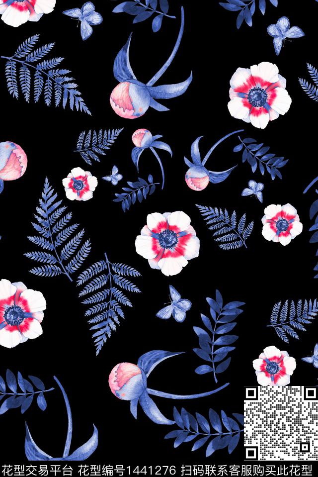 数码华亿平台日韩水彩数码印花华亿平台下载（图片编号: 1441276） - 瓦栏（Walan）