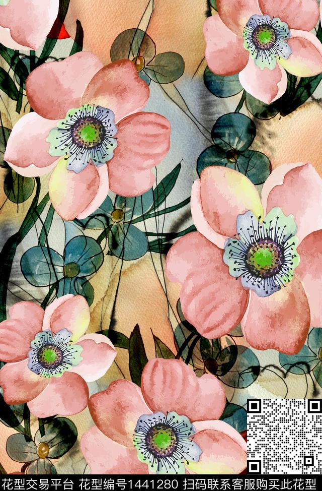 年轻女性大牌风真丝数码印花华亿平台下载（图片编号: 1441280） - 瓦栏（Walan）