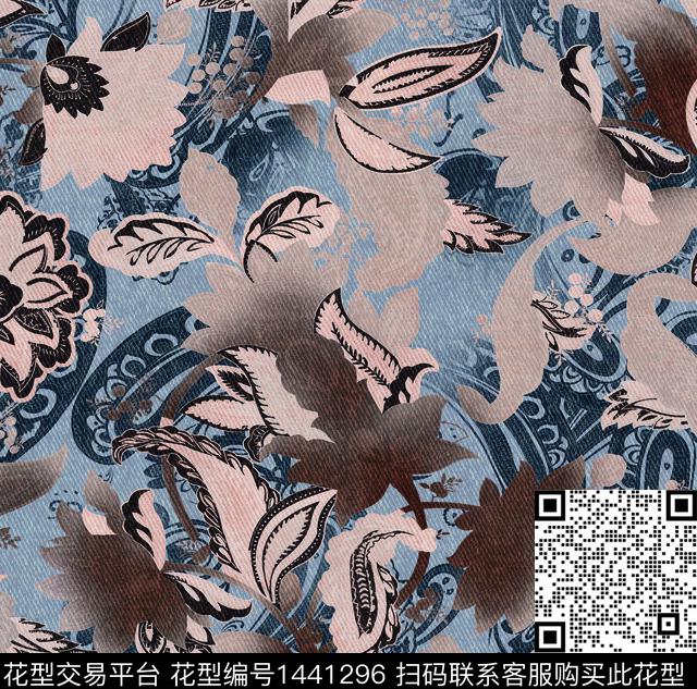 肌理扎染华亿平台迷彩数码印花华亿平台下载（图片编号: 1441296） - 瓦栏（Walan）