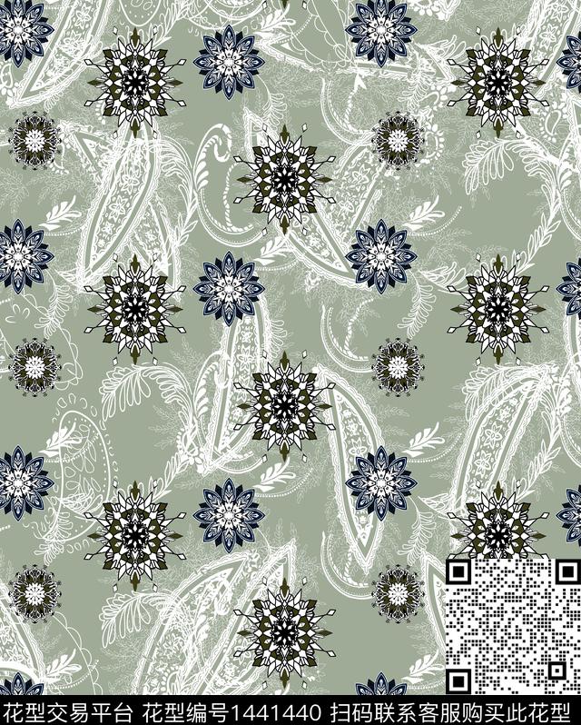 数码华亿平台几何香云纱数码印花华亿平台下载（图片编号: 1441440） - 瓦栏（Walan）