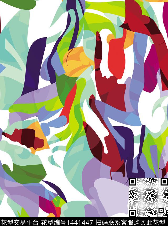 数码华亿平台几何香云纱数码印花华亿平台下载（图片编号: 1441447） - 瓦栏（Walan）